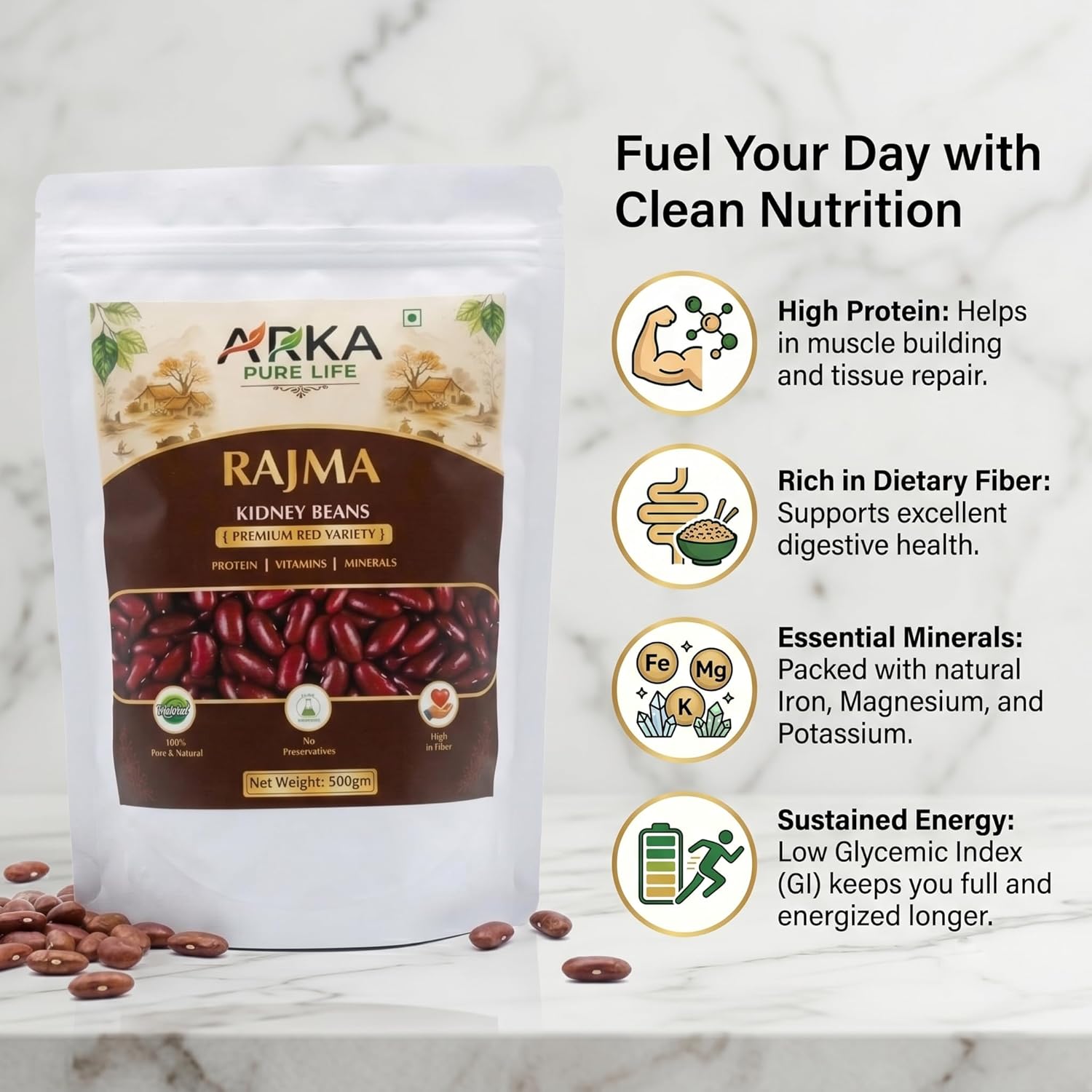 Organic Red Bean Rajma 500g 9 Organic Red Bean Rajma 500g - Image 9