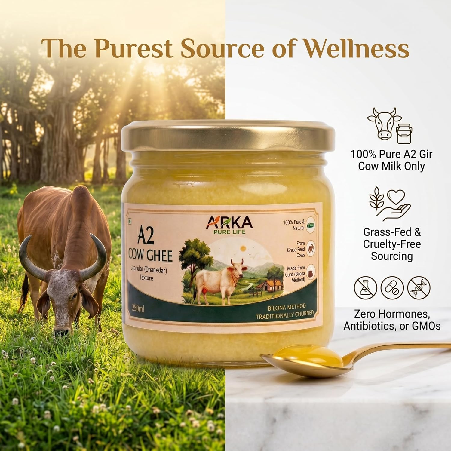 Premium A2 Cow Ghee (250ml) 6 Premium A2 Cow Ghee (250ml) - Image 6