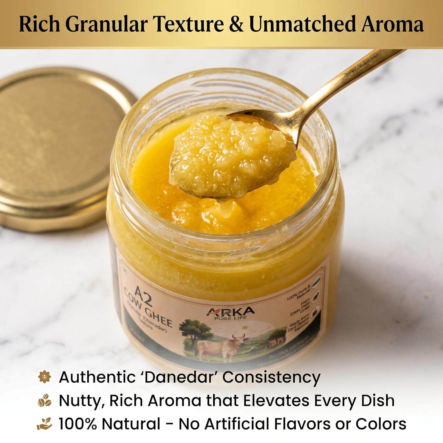 Premium A2 Cow Ghee (250ml) 7 Premium A2 Cow Ghee (250ml) - Image 7