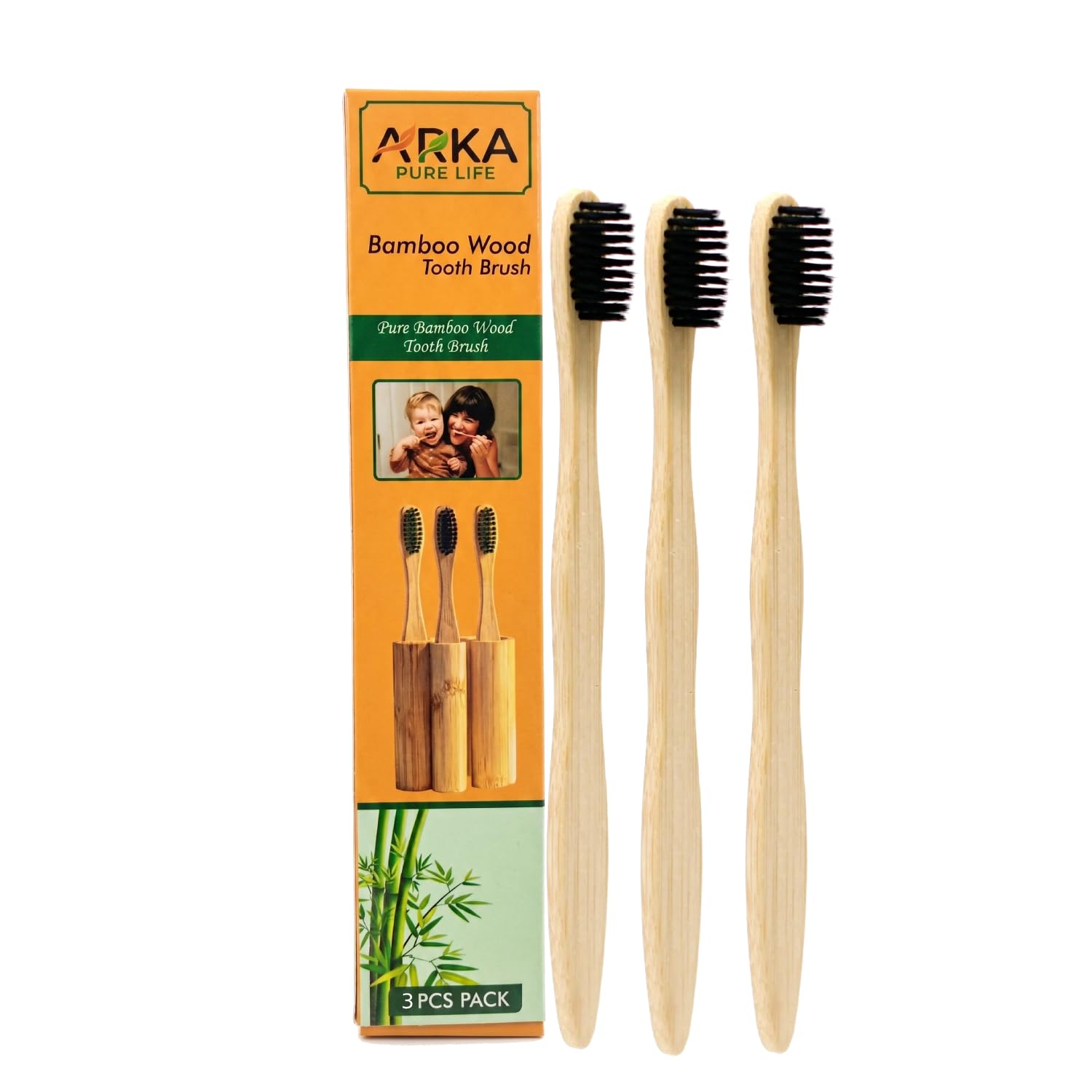 Bamboo Toothbrush, 3 Brushes 1 Bamboo Toothbrush, 3 Brushes