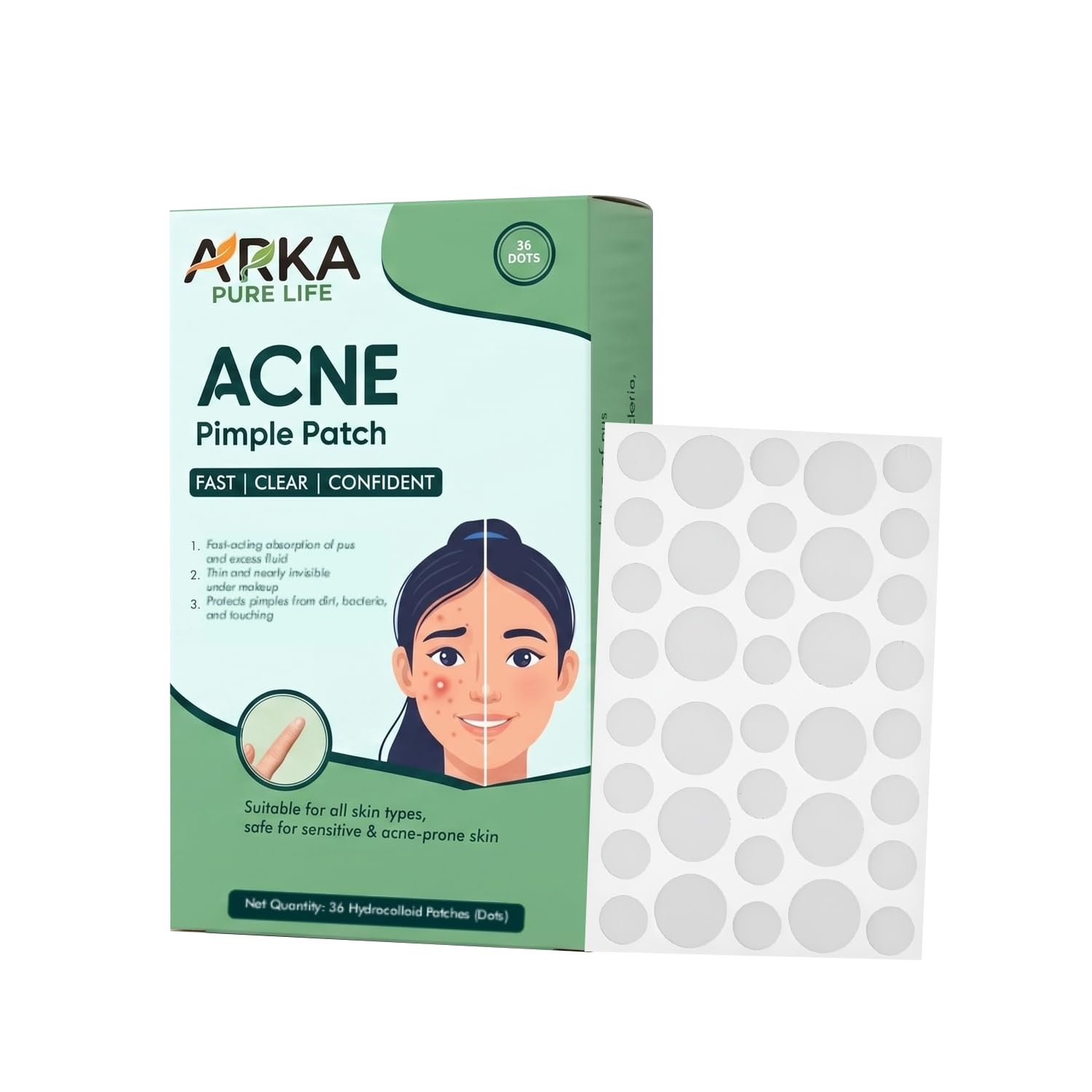 Acne Pimple Patch, 36 Dots 1 Acne Pimple Patch, 36 Dots