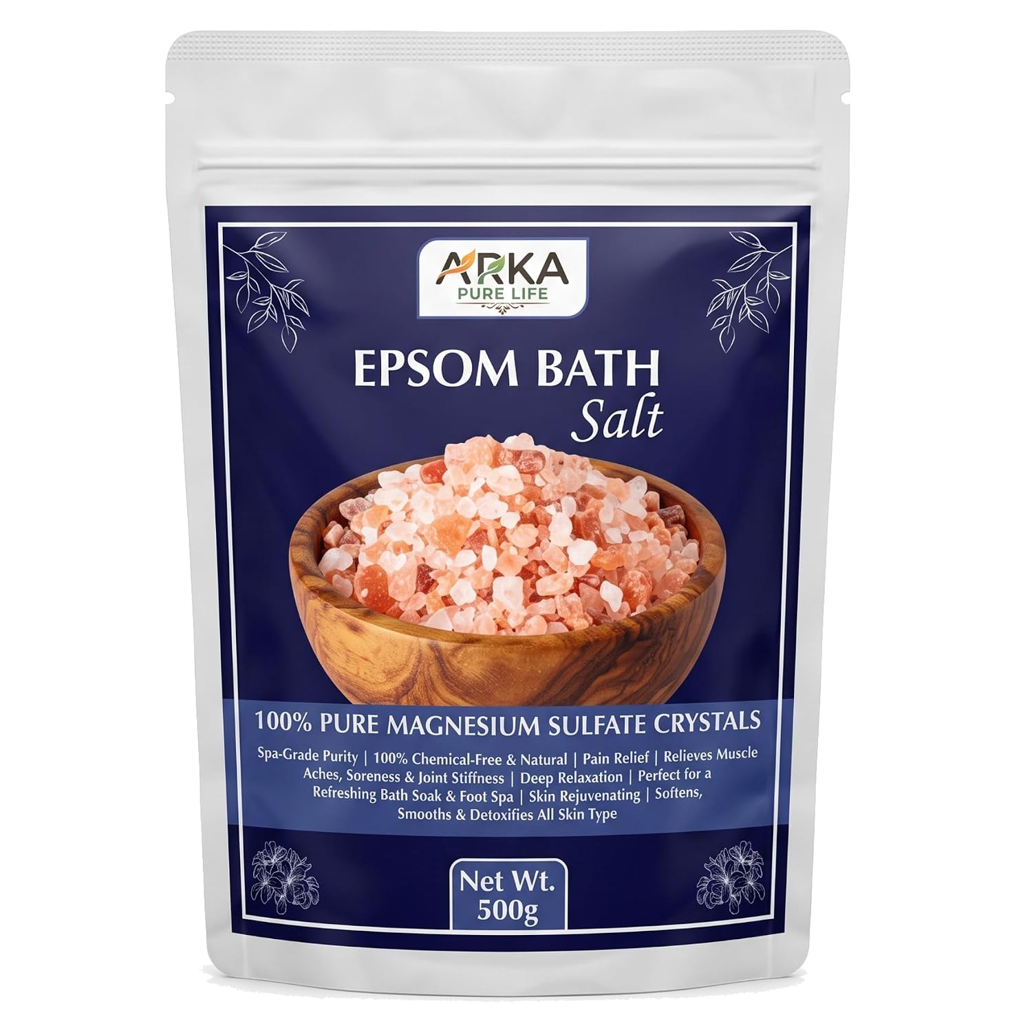 Epsom Bath Salt Crystals, 500g 1 Epsom Bath Salt Crystals, 500g