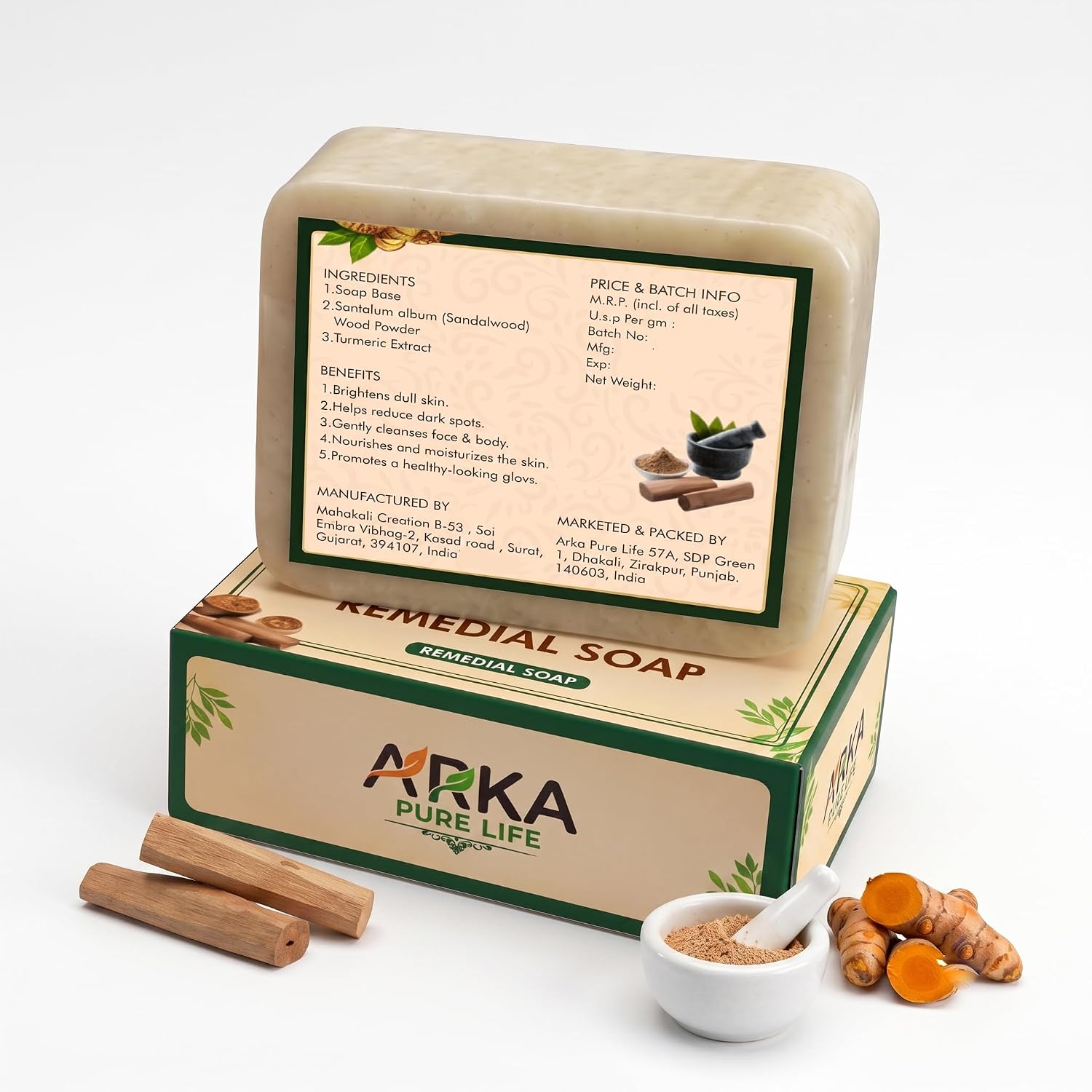 Sandalwood and Saffron Detan Magic Soap - 100g 2 Sandalwood and Saffron Detan Magic Soap - 100g - Image 2