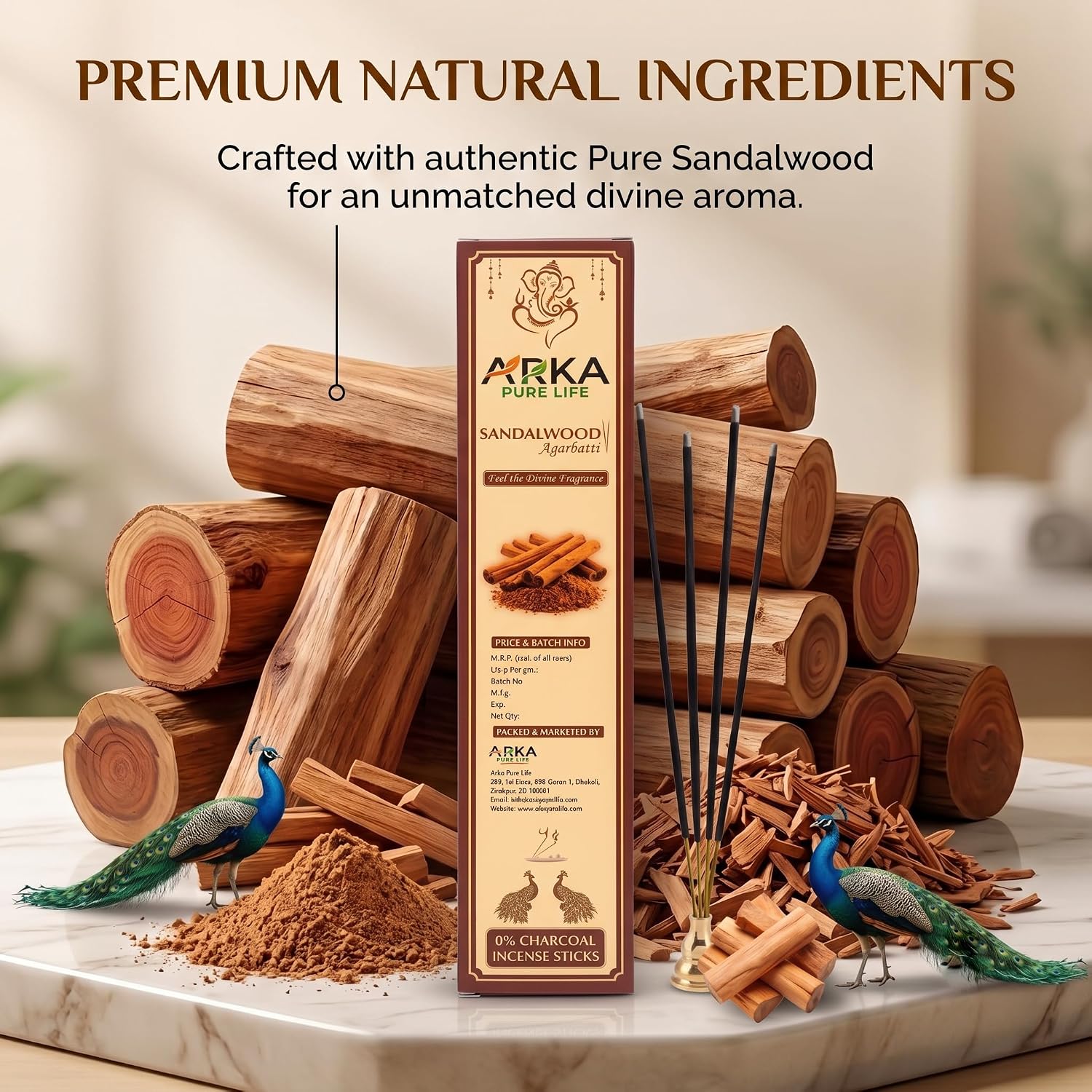 Sandalwood Incense Sticks, 100g 3 Sandalwood Incense Sticks, 100g - Image 3