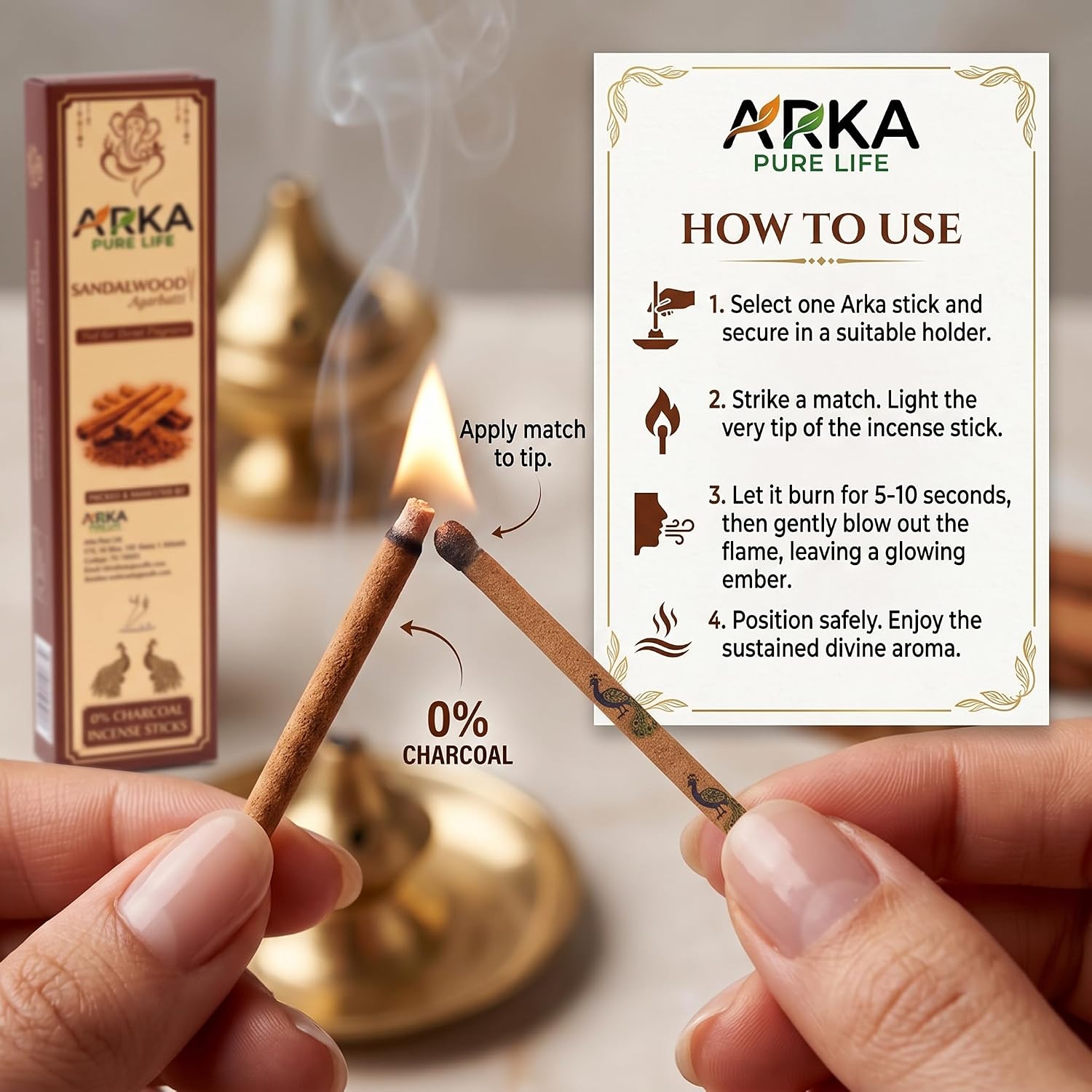 Sandalwood Incense Sticks, 100g 5 Sandalwood Incense Sticks, 100g - Image 5