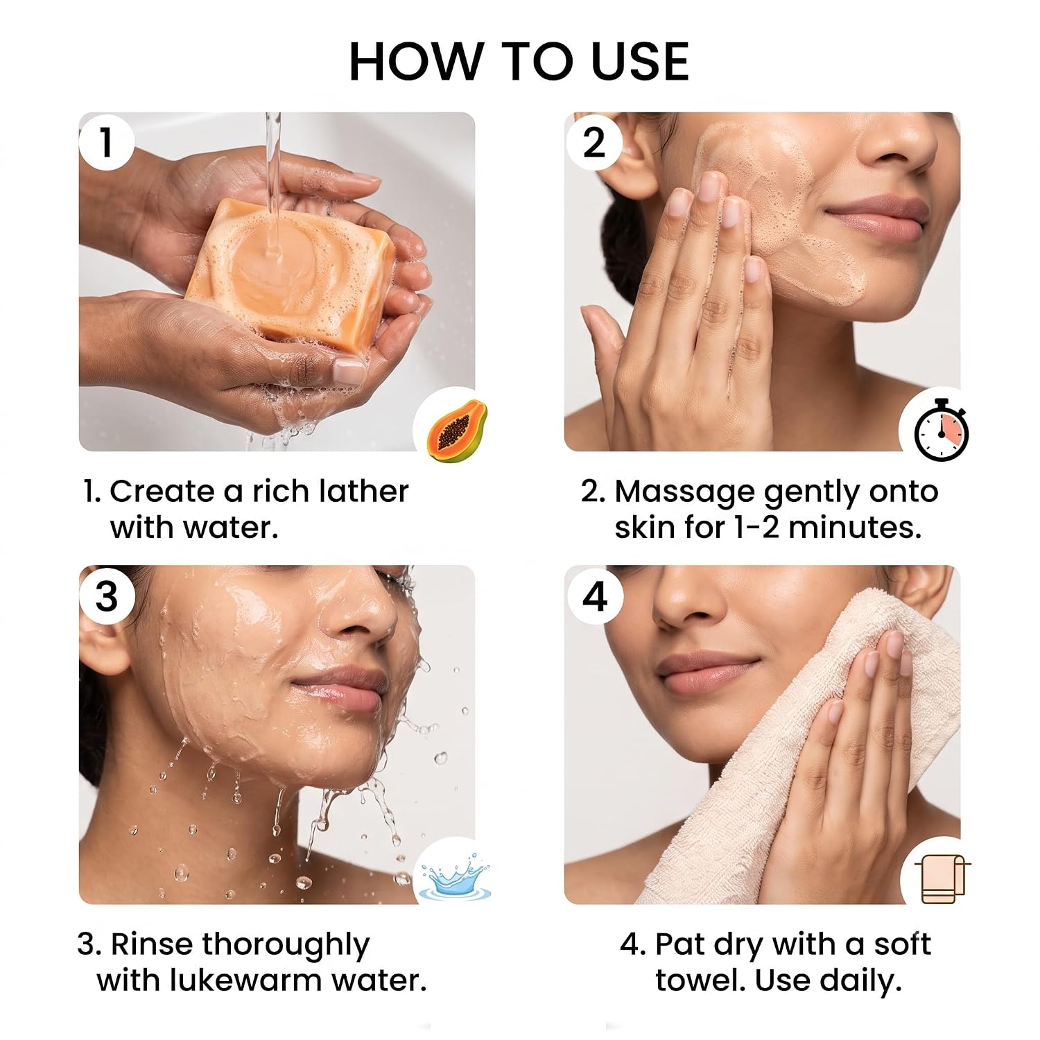 Skin Brightening Face & Body Papaya Soap - 100g 6 Skin Brightening Face & Body Papaya Soap - 100g - Image 6
